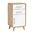 Modern Wooden Nightstand with Three Drawers and Sleek White Finish